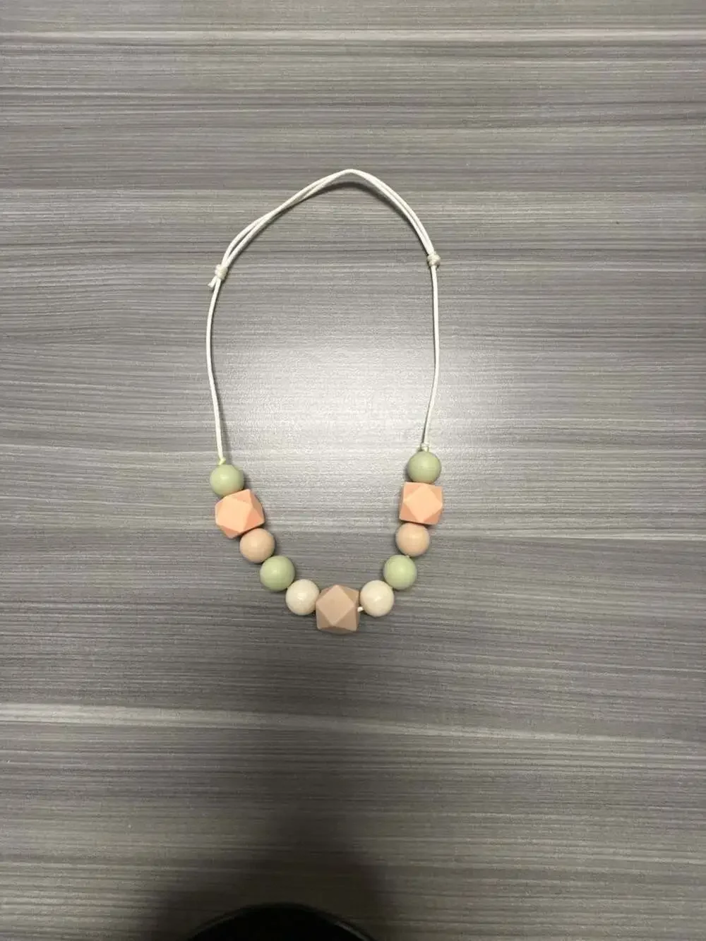 Silicone Teething and Nursing Necklace with Geometric Beads